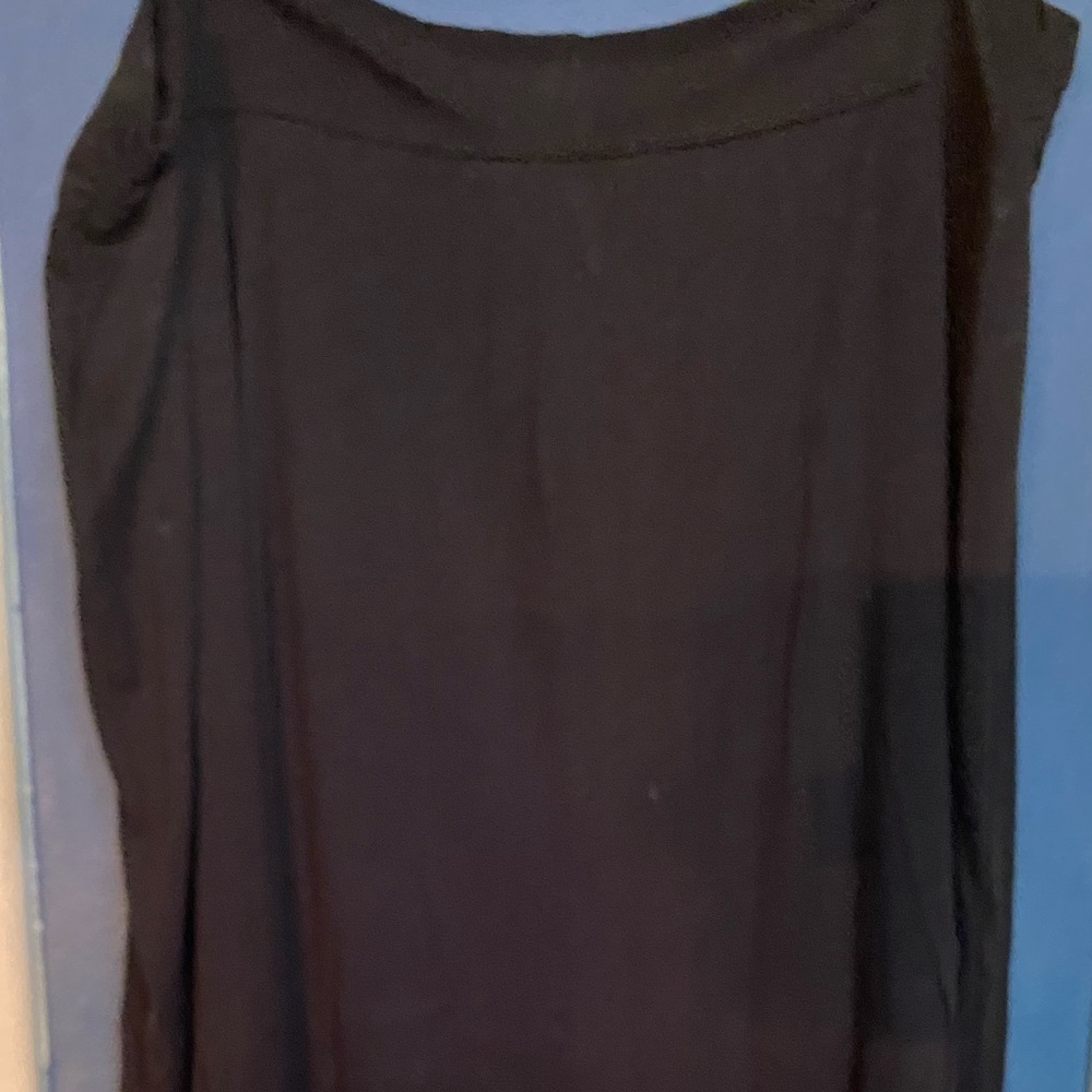 Black stretch cotton skirt